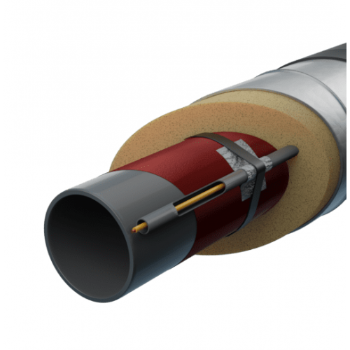 Труба в ППУ изоляции с греющим кабелем в полиэтиленовой оболочке тип 1 Ст3сп Ду32 42,3х3,2 мм ГОСТ 3262-75